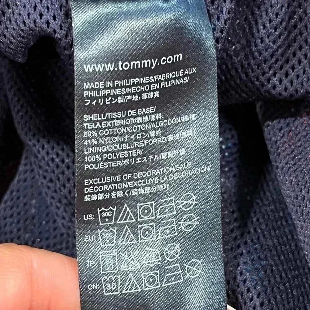 🍀 2/$22 Tommy Hilfiger 7” Mens Blue Red Plaid Swim Trunks size large